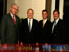 Christopher Pollock, Bernhard Schutte Thomas Bernthaler and Chris Cronje, discussing the importance to go on the Malaysian mission.From left to right: Christopher Pollock, President of the Greater Fort Lauderdale Chamber of Commerce, Bernhard Schutte, Chairman of Asia Committee USA Thomas Bernthaler, CIO of Digital Media Network(DMNI) and Chris Cronje, President & CEO of Alpine Engineered Products.