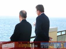 Photo taken in the penthouse suite at the Atlantic hotel in Fort Lauderdale. Jacques Roy and Mayor Jim Naugle.From left to right:  Jacques Roy, General Manager of the Atlantic Hotel. and Jim Naugle, Mayor of the City of Fort Lauderdale.