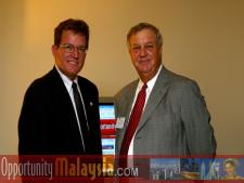 Photo taken in the penthouse suite at the Atlantic hotel in Fort Lauderdale. Mayor Jim Naugle and Doug Everett.From left to right: Jim Naugle, Mayor of the City of Fort Lauderdale and  Doug Everett, CEO of the Pompano Beach Chamber of Commerce.