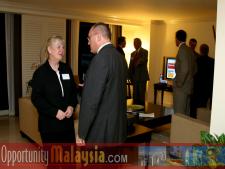 Photo taken in the penthouse suite at the Atlantic hotel in Fort Lauderdale. Lothar Mitschke and Elizabeth Bates.From left to right: Lothar Mitschke, President of MTC International and Elizabeth Bates, President of Consultrex Inc.