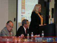 Professor Mahalas, FAU., discussing future prospects at FAUProfessor Mahalas of FAU Speaking.