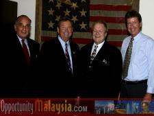 Congressman Clay Shaw Meeting with Mission Executive Committee. John Bauer, President of Basic foods, Inc. Congressman Clay Shaw, Bernhard Schutte, Chairman of Asia Committee USA, Inc and John McCartney Executive Director of the US Dep. Of Commerce for Florida. Mission Executive committee.