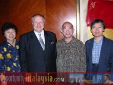 Dinner Reception held at the Sheraton Imperial Hotel in Kuala Lumpur on November 22, 2004Dato' B.J. Yeang, Deputy General Manager - Penang Development Corporation, Bernhard Schutte, Chairman of Asia Committee USA, Yeang Hoong On, Director -  Karensoft Technology Bhd, Boni Chuah, Commercial Attache'