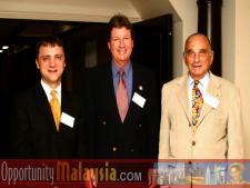 Group Photo of: Thomas Bernthaler, John McCartney and John Bauer.From Left to right: Thomas Bernthaler, CIO of Digital Media Network (DMNI), John McCartney, Director for Florida, U.S Department of Commerce and Consul John Bauer, President of Basic Food International.