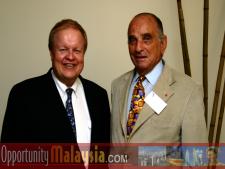 Bernhard Schutte and John BauerFrom Left to right: Bernhard Schutte, Chairman of Asia Committee USA and Consul John Bauer, President of Basic Food International. 