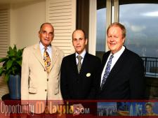 John Bauer, Jacques Roy and Bernhard SchutteFrom Left to right: Consul John Bauer, President of Basic Food International, Jacques Roy, General Manager of The Atlantic Hotel, and Bernhard Schutte, Chairman of Asia Committee USA(DMNI).