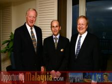 Joel Gustafson, Jacques Roy and Bernhard Schutte.From Left to right: Joel Gustafson, District Director of the Office of Congressman Clay Shaw Jr., Jacques Roy, General Manager of The Atlantic Hotel, and Bernhard Schutte, Chairman of Asia Committee USA