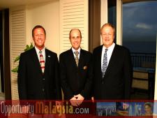 Michael Corbit, Jacques Roy and Bernhard Schutte.From Left to right: Michael Corbit, Executive Director of the Internet Coast, Jacques Roy, General Manager of The Atlantic Hotel, and Bernhard Schutte, Chairman of Asia Committee USA