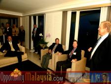 Bernhard Schutte, Chairman of Asia Committee USA, giving an audio visual live Internet presentation about Opportunities in Malaysia. From left to right: Jim Tarlton, President & CEO of the Broward Alliance. Thomas Bernthaler, CIO of Digital Media Network(DMNI) and Chris Cronje, President & CEO of Alpine Engineered Products. Michael Corbit, Executive Director of the Internet coast and John McCartney, Director for Florida, U.S Department of Commerce and Bernhard Schutte, Chairman of Asia Committee USA